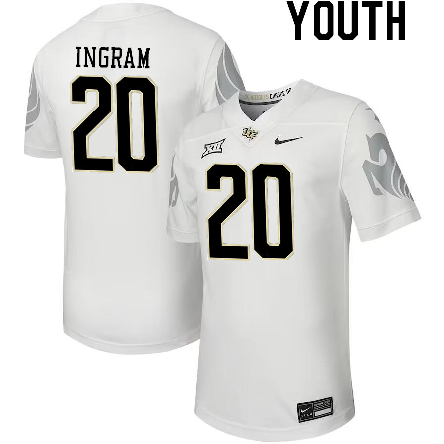 Youth #20 Kam Ingram UCF Knights Big 12 Conference College Football Jerseys Stitched-Black